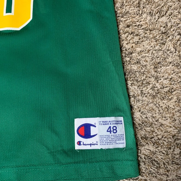 Vintage Champion NBA Seattle Supersonics Sonics Shawn Kemp #4 Jersey Sz 48 L-XL - Picture 5 of 9